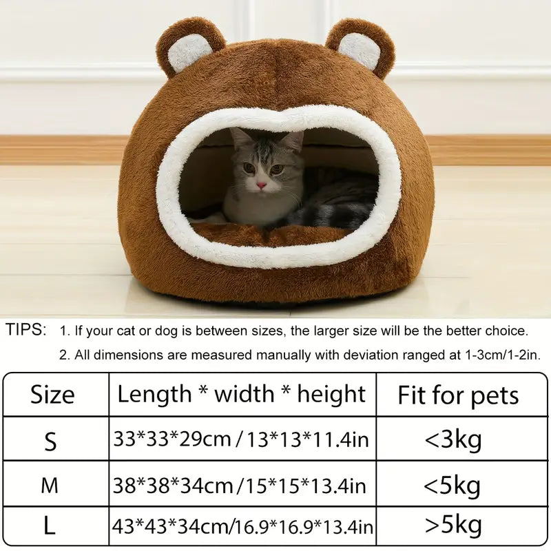 Teddy Bear Cat Bed