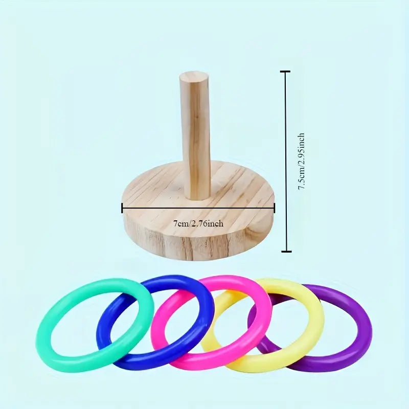 Delightful Wooden Parrot Ring Toy