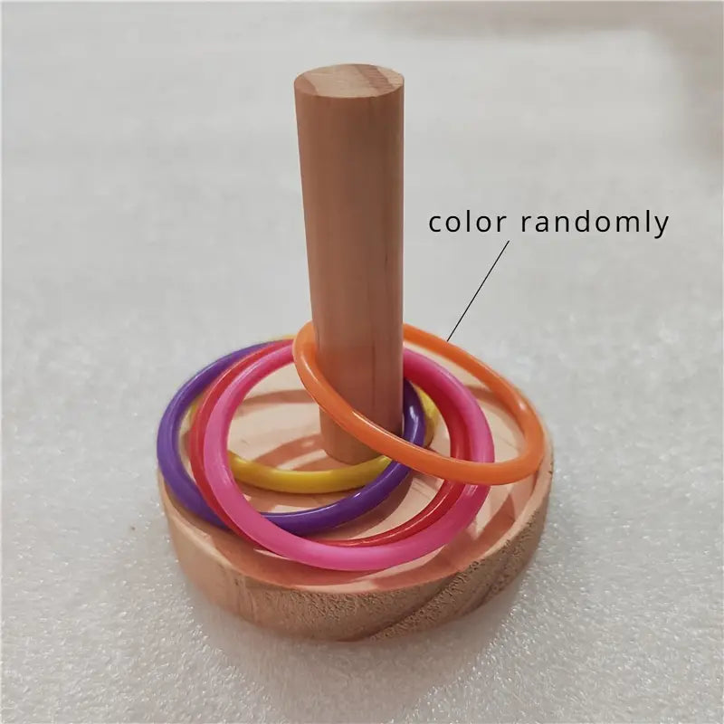 Delightful Wooden Parrot Ring Toy