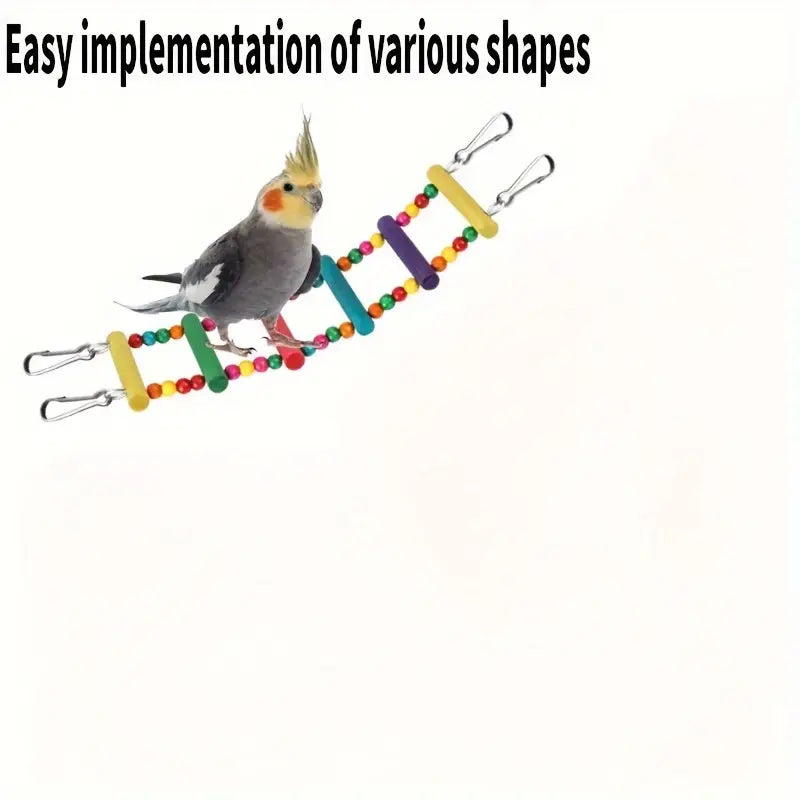 Colorful Beaded Parrot Climbing Ladder
