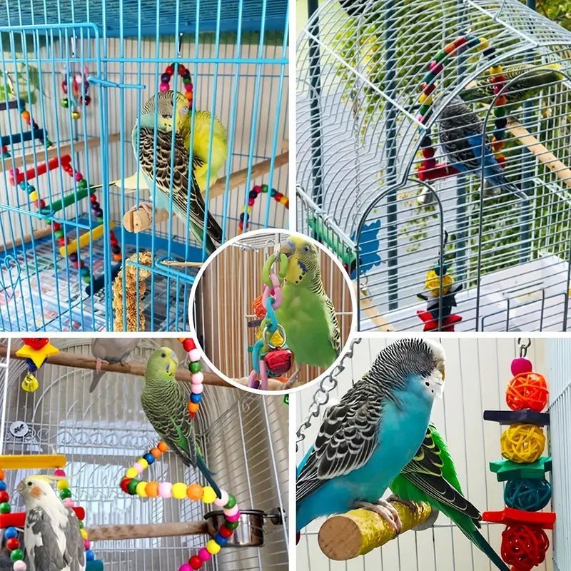 7pcs Colorful Bird Toy Set