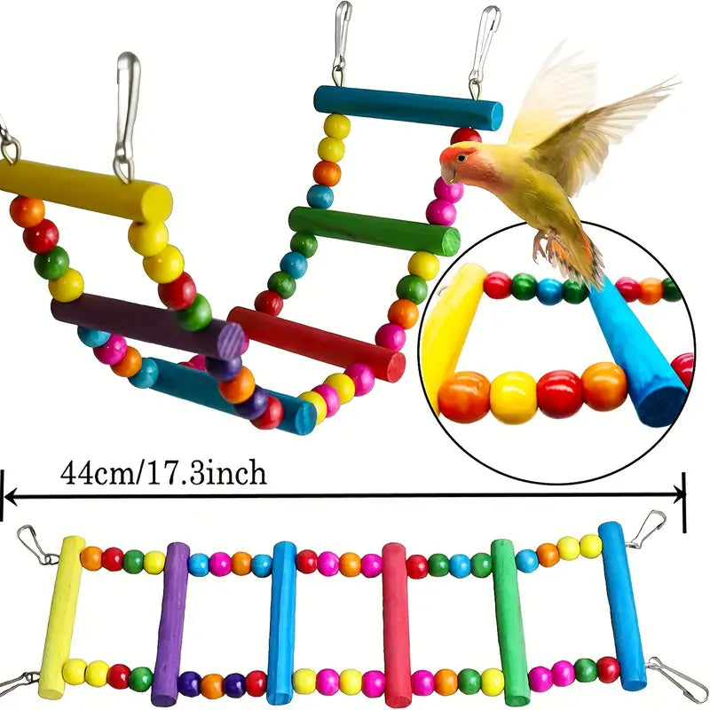 7pcs Colorful Bird Toy Set
