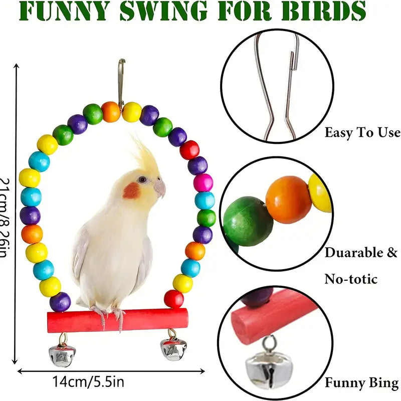 7pcs Colorful Bird Toy Set