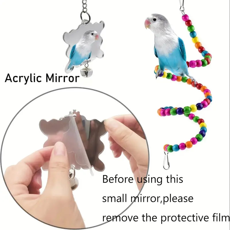 7pcs Colorful Bird Toy Set