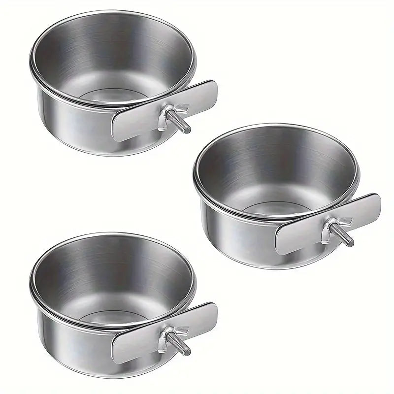 2pcs Sturdy Bird Parrot Feeder Water Cage Bowls