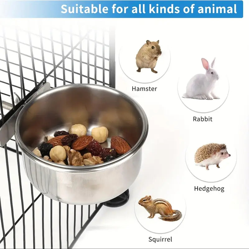 2pcs Sturdy Bird Parrot Feeder Water Cage Bowls