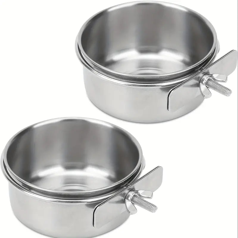 2pcs Sturdy Bird Parrot Feeder Water Cage Bowls