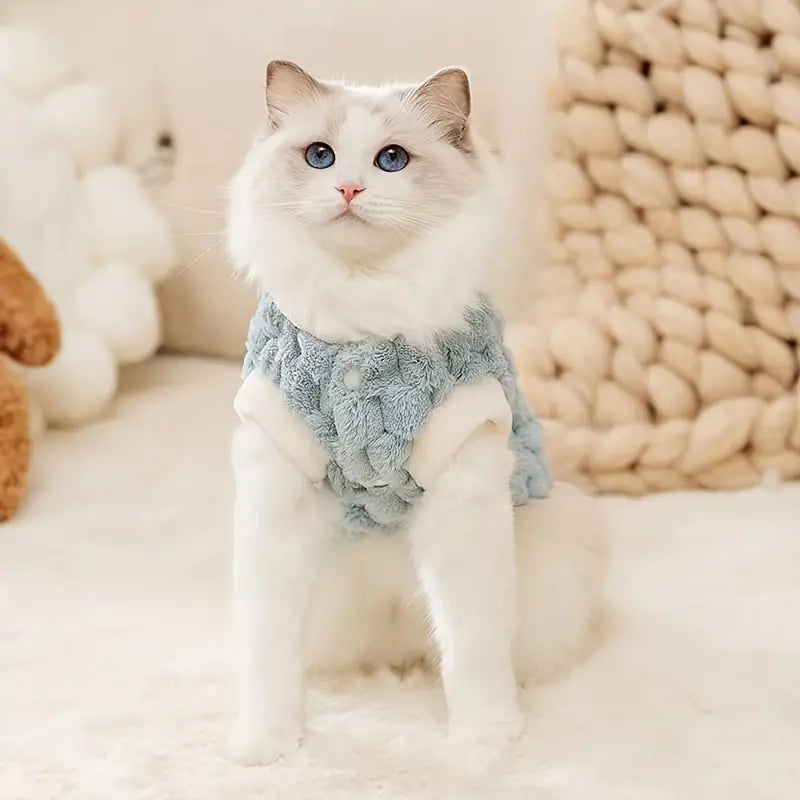 Bear-Graphic Fleece Cat Vest