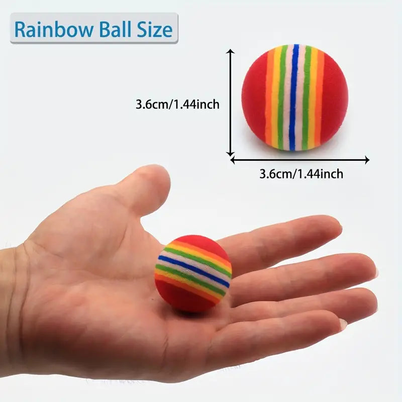 10PCS Rainbow Foam Ball Cat Teaser