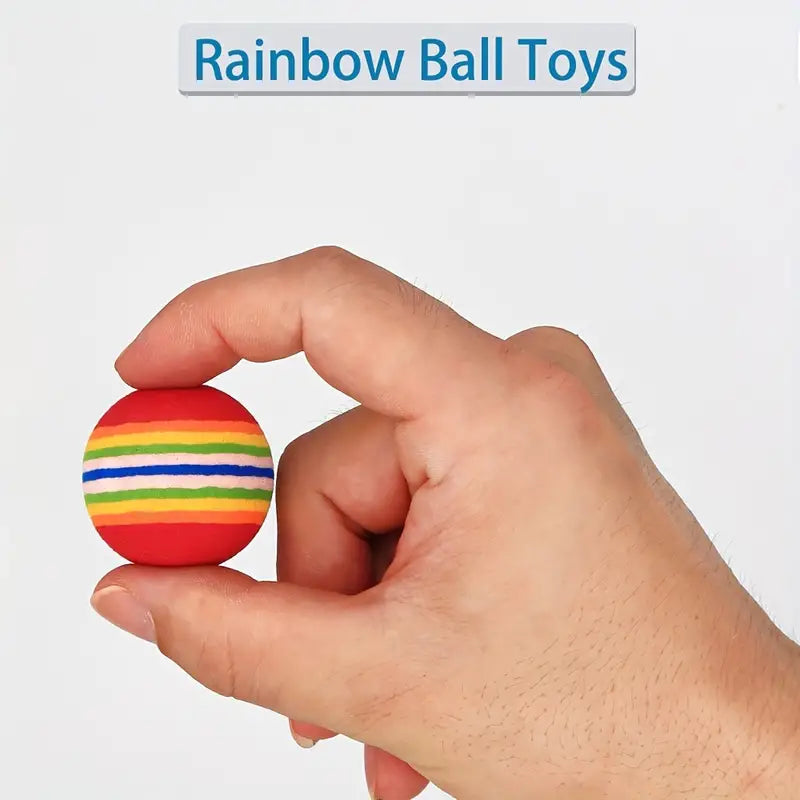 10PCS Rainbow Foam Ball Cat Teaser
