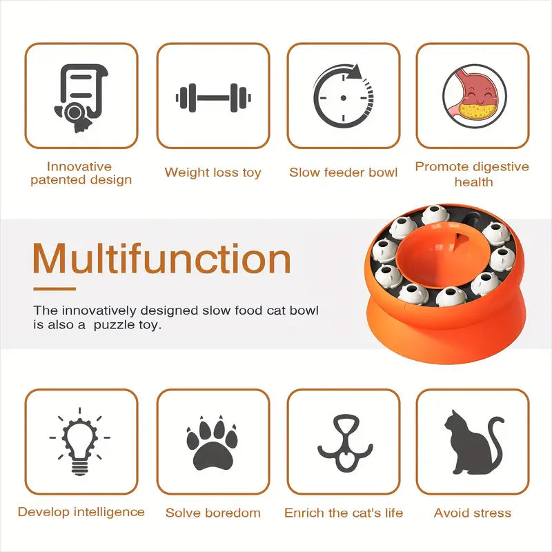 Interactive Cat Puzzle Feeder - Slow Feeder