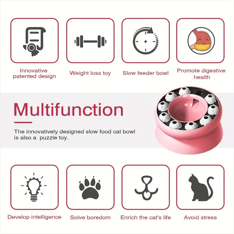 Interactive Cat Puzzle Feeder - Slow Feeder
