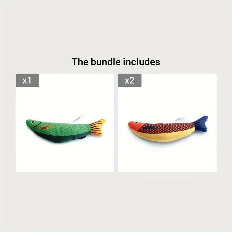 Ultra-Soft Crinkle Sound Cat Saury Fish Toy