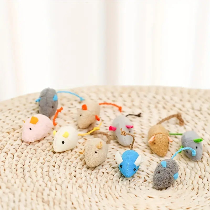 Whimsical Pet Mouse Design Cat Teaser Toy Set