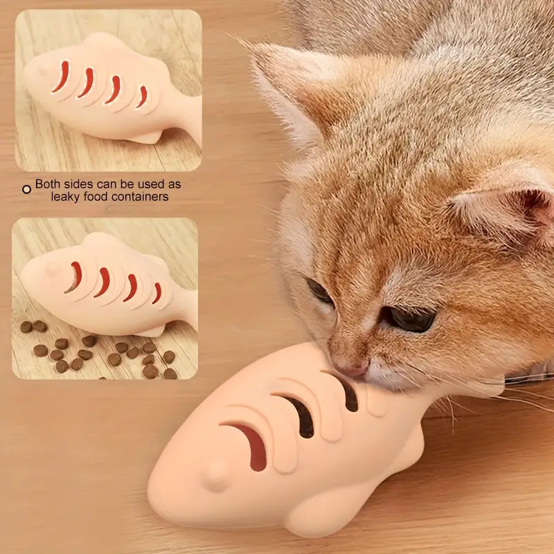 Fish-Shaped Silicone Cat Toy