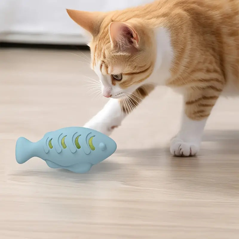 Fish-Shaped Silicone Cat Toy