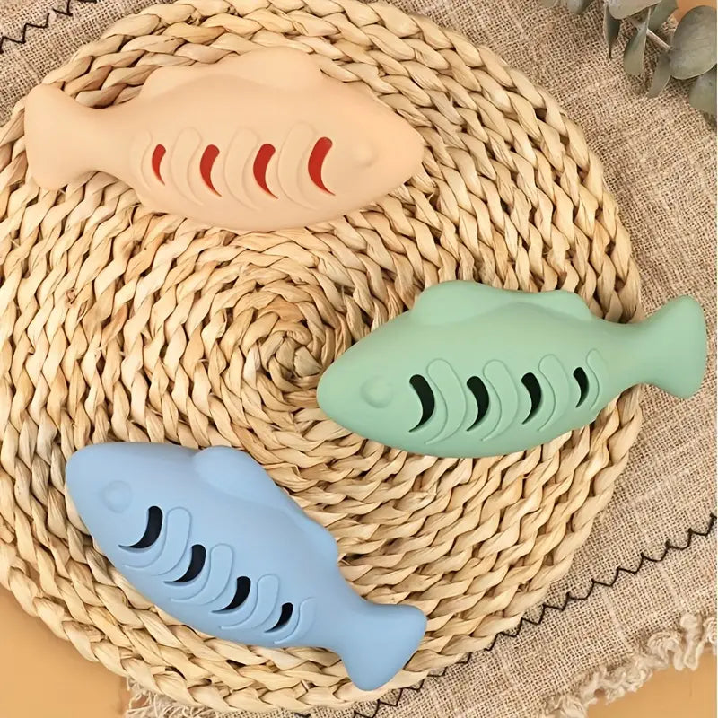 Fish-Shaped Silicone Cat Toy