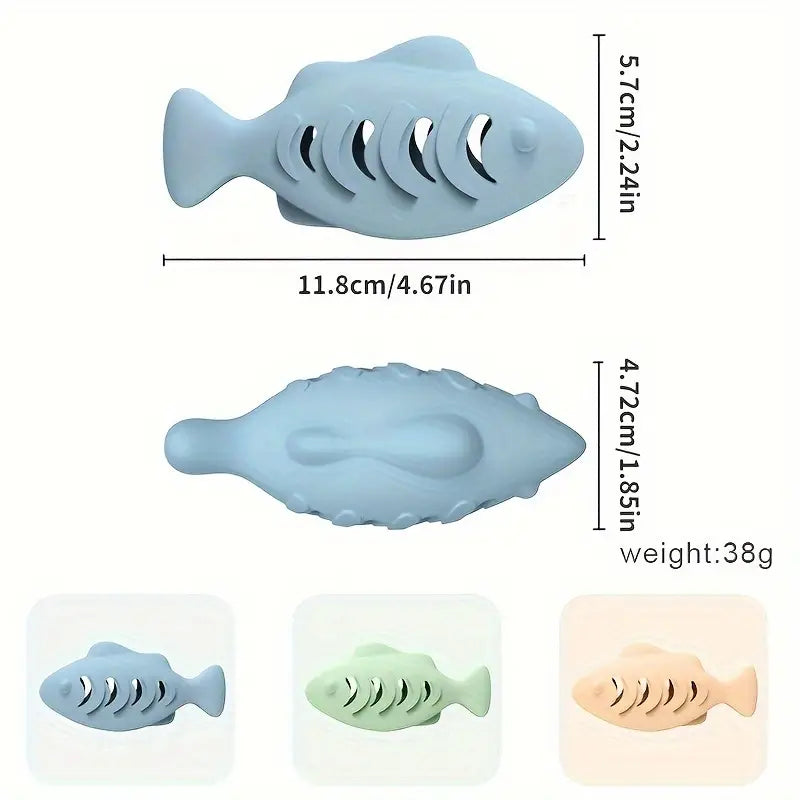 Fish-Shaped Silicone Cat Toy