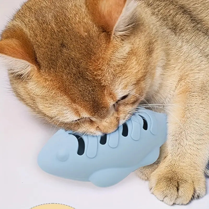 Fish-Shaped Silicone Cat Toy