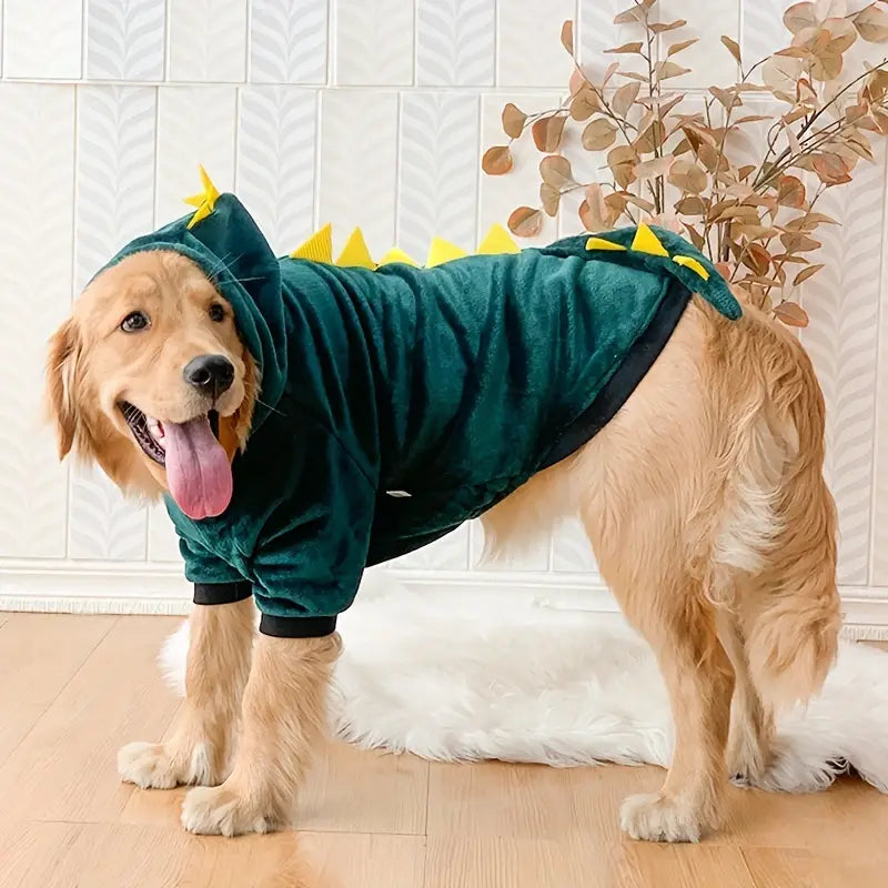 Dinosaur Design Pet Thickened Fleece Hoodie