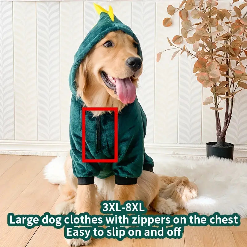 Dinosaur Design Pet Thickened Fleece Hoodie