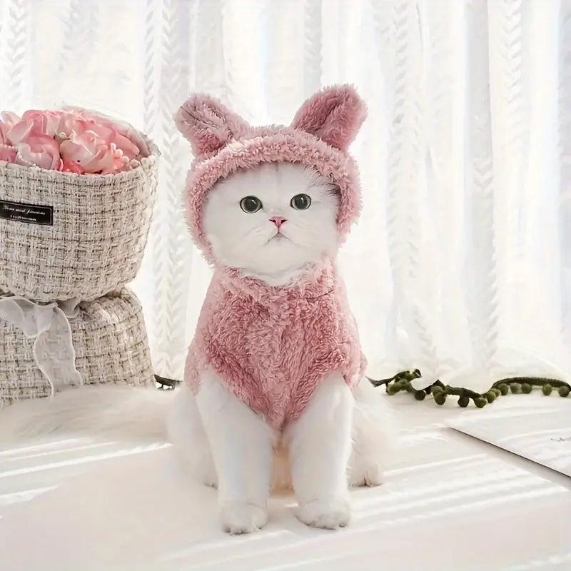 Cozy Rabbit Ear Fleece Dog Coat