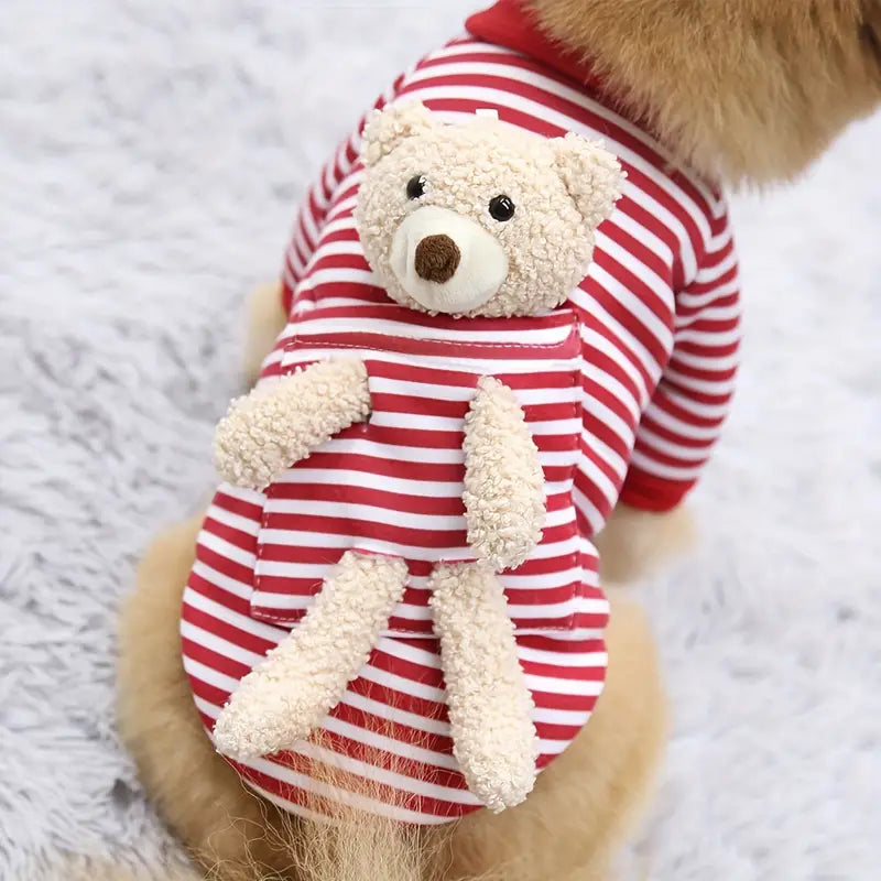 Sweatshirt with Plush Bear and Pocket