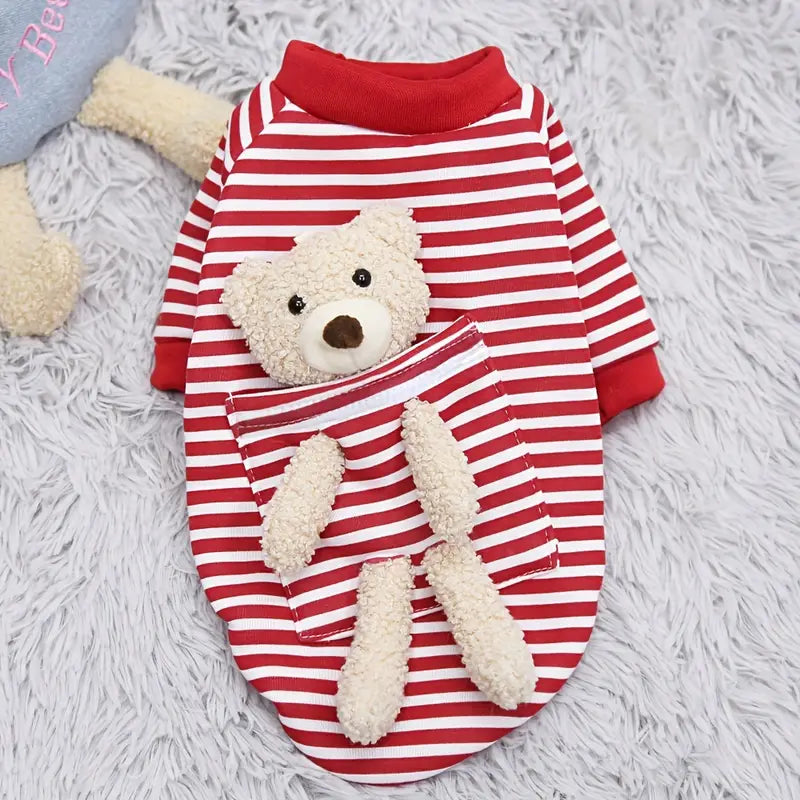 Sweatshirt with Plush Bear and Pocket