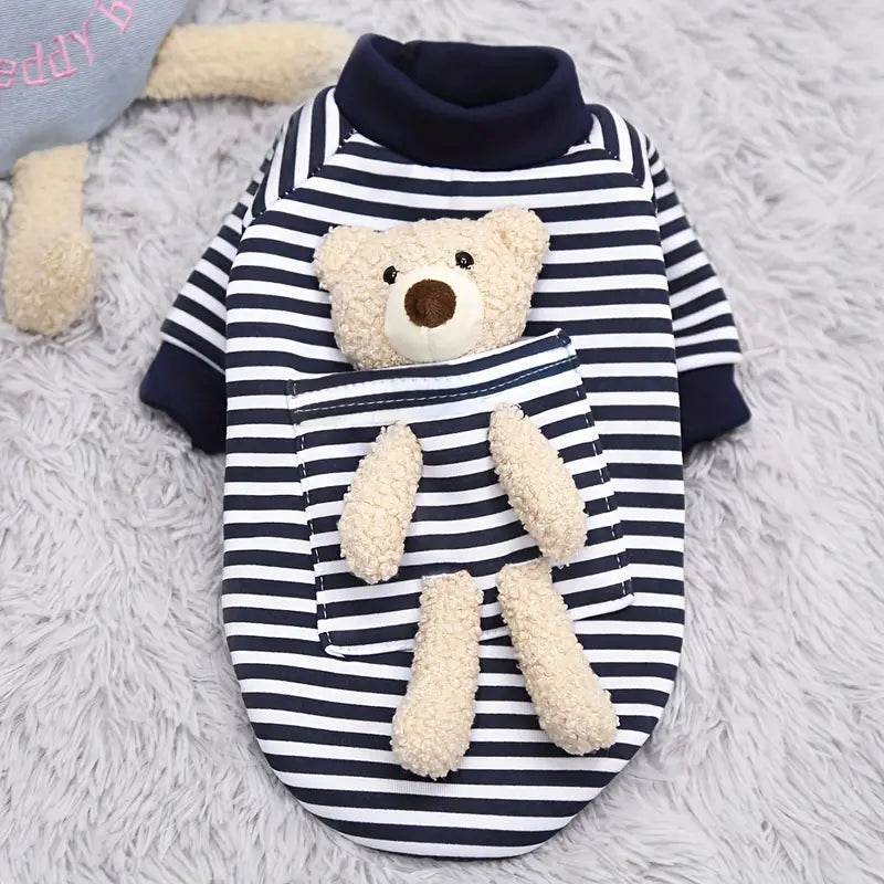 Sweatshirt with Plush Bear and Pocket