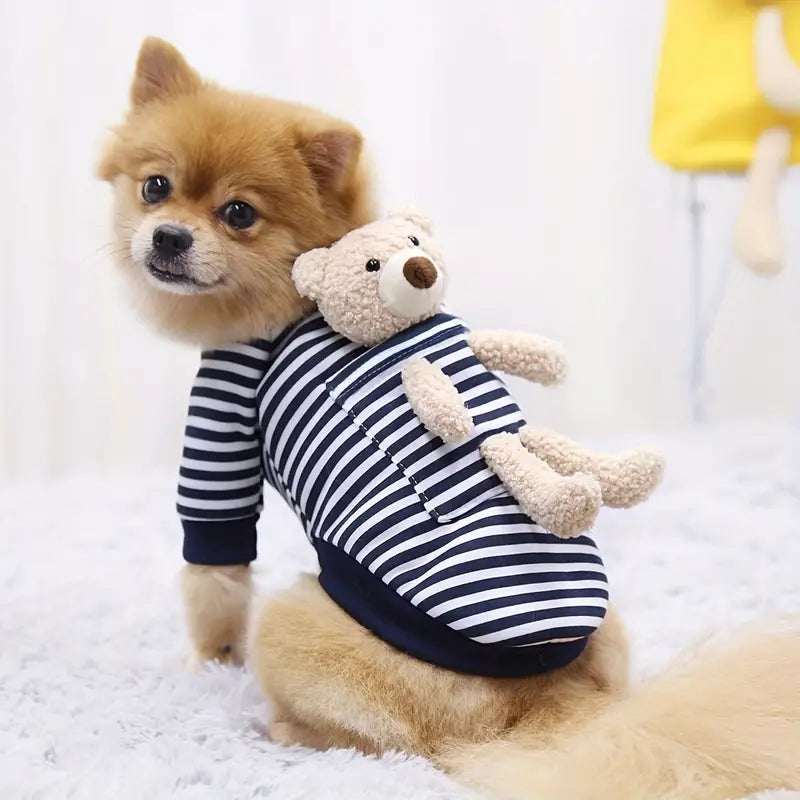 Sweatshirt with Plush Bear and Pocket