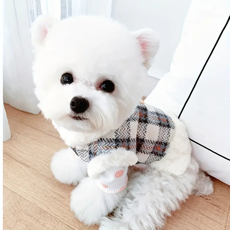Quilted Plaid Dog Winter Coat