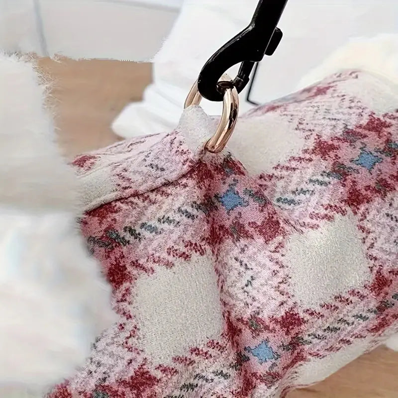Quilted Plaid Dog Winter Coat