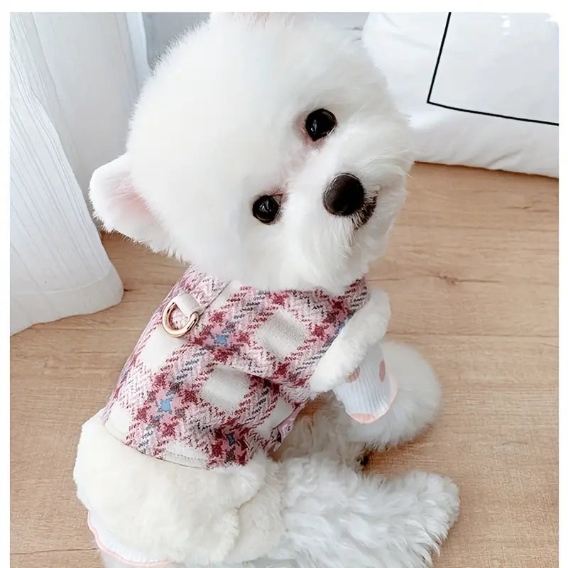 Quilted Plaid Dog Winter Coat