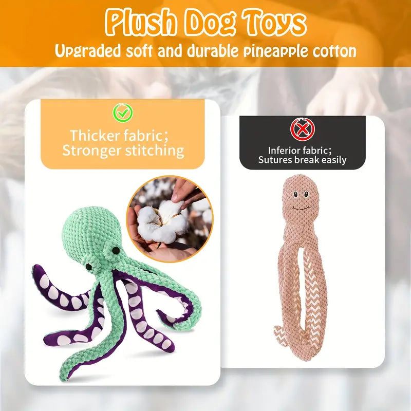 Octopus Squeaky Plush Toy