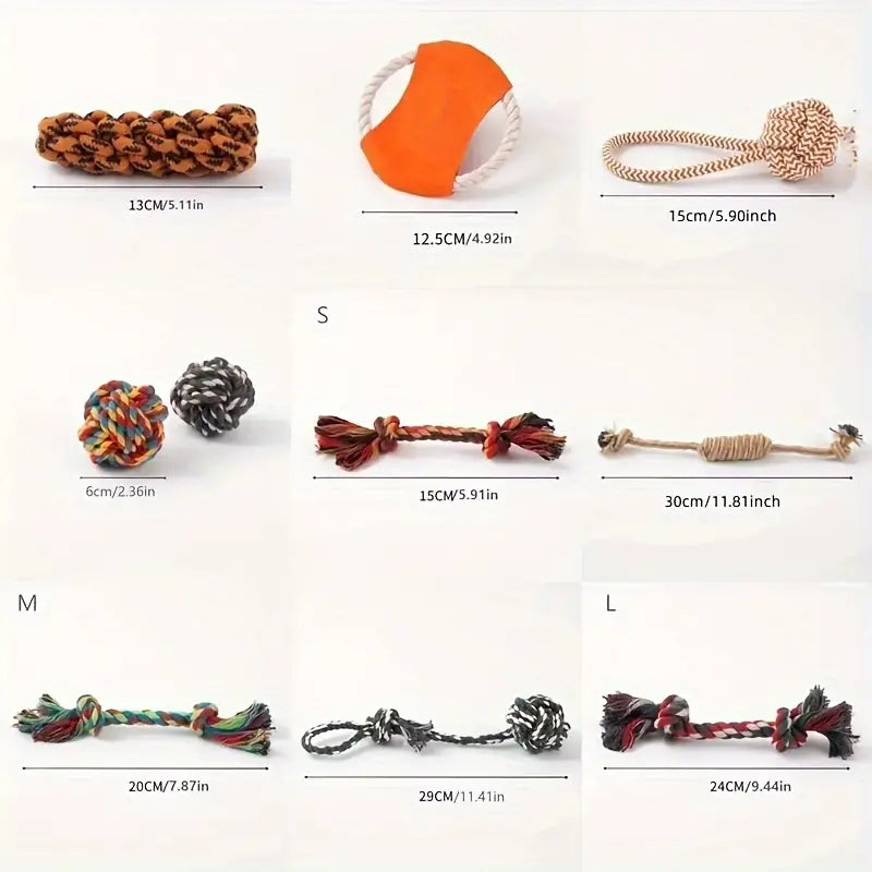 Set Of 5 Assorted Color Dog Chew Toys