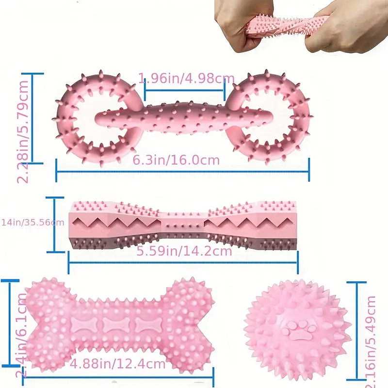4 Pack Durable Puppy Teething Toys