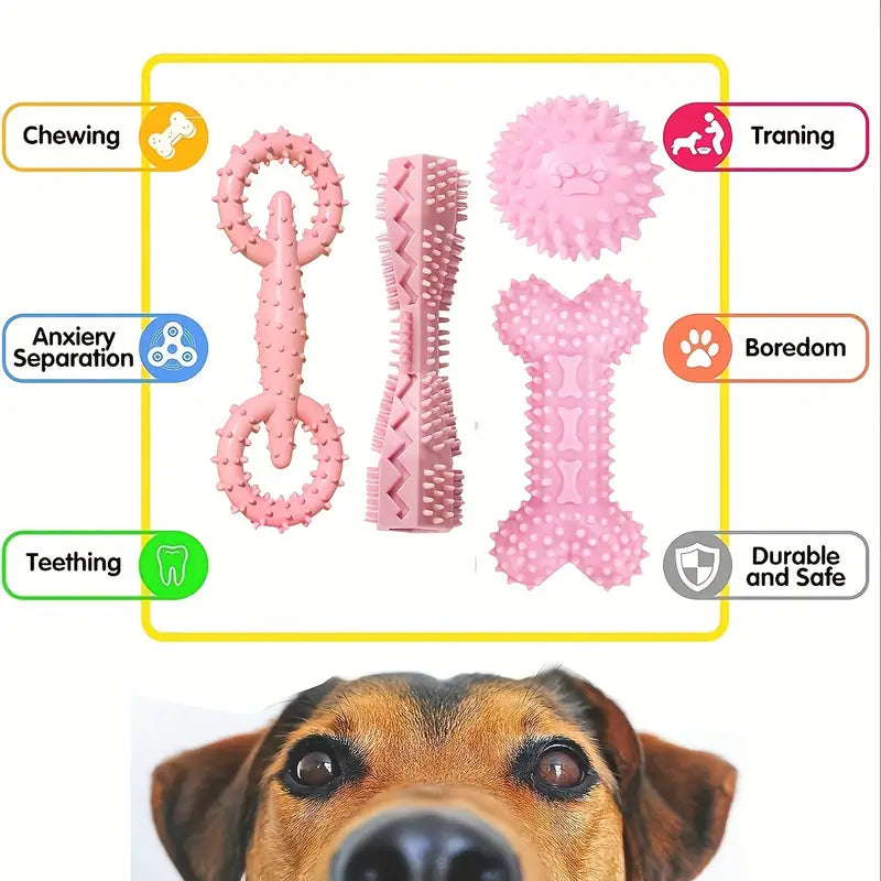 4 Pack Durable Puppy Teething Toys