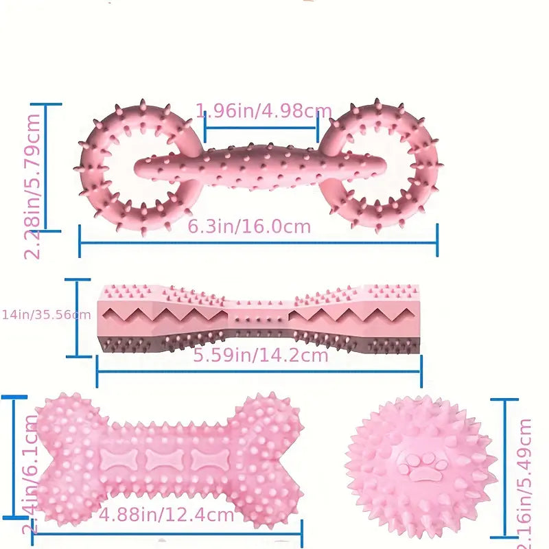 4 Pack Durable Puppy Teething Toys