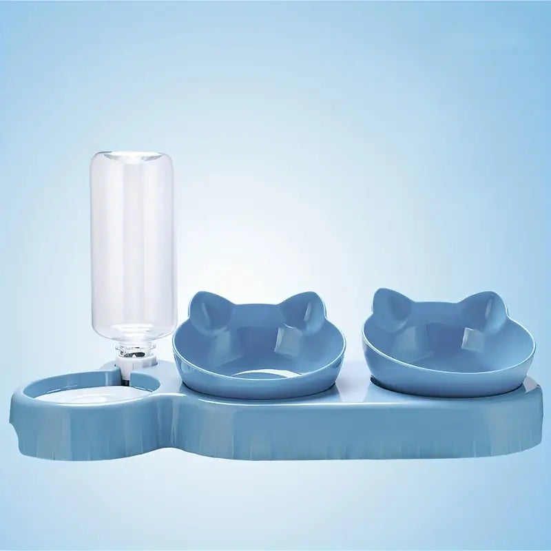 3-in-1 Automatic Pet Feeder Bowls with Tilted Design