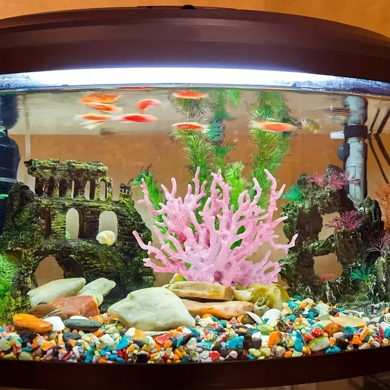 Vibrant Aquarium Coral and Water Grass Simulation