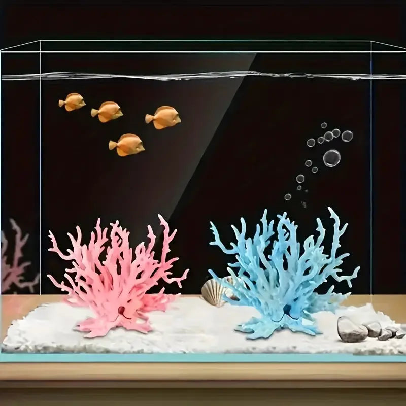 Vibrant Aquarium Coral and Water Grass Simulation