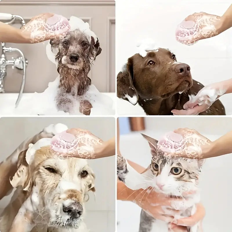 Pet Shampoo Silicon Brush