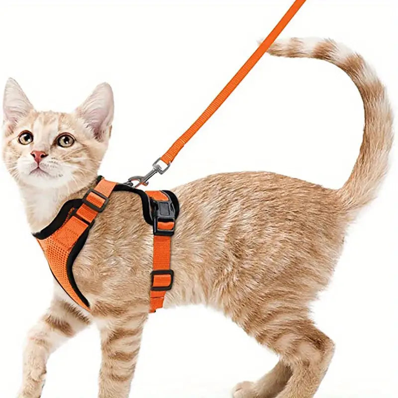 Escape-Proof Soft Adjustable Cat Harness & Leash