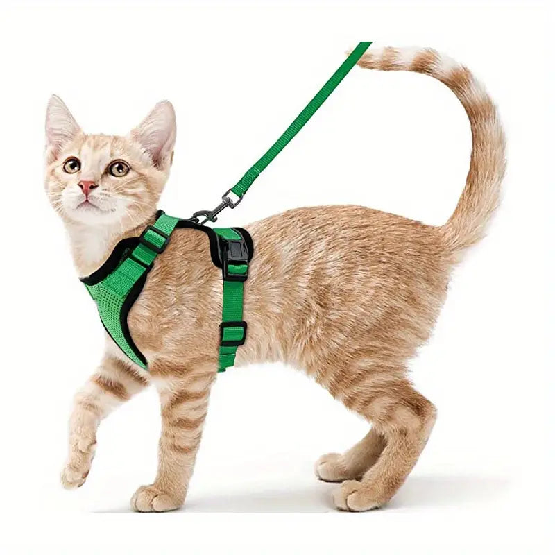 Escape-Proof Soft Adjustable Cat Harness & Leash
