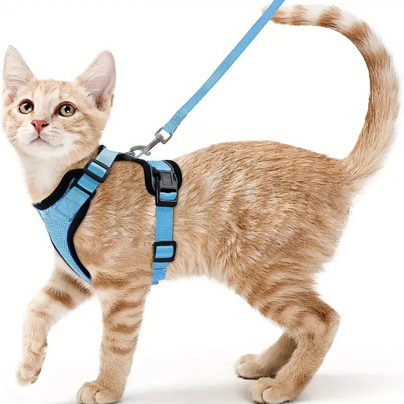 Escape-Proof Soft Adjustable Cat Harness & Leash