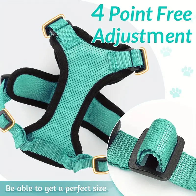 Escape-Proof Soft Adjustable Cat Harness & Leash