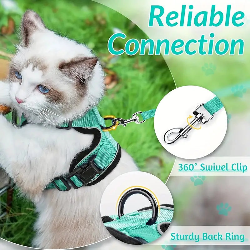 Escape-Proof Soft Adjustable Cat Harness & Leash