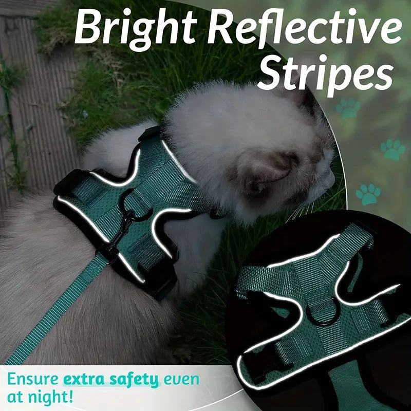 Escape-Proof Soft Adjustable Cat Harness & Leash
