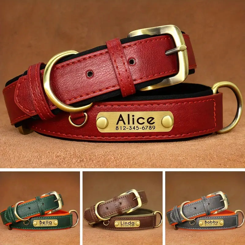 Personalized PU Leather Dog Collar