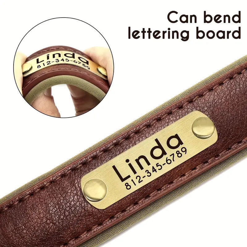 Personalized PU Leather Dog Collar